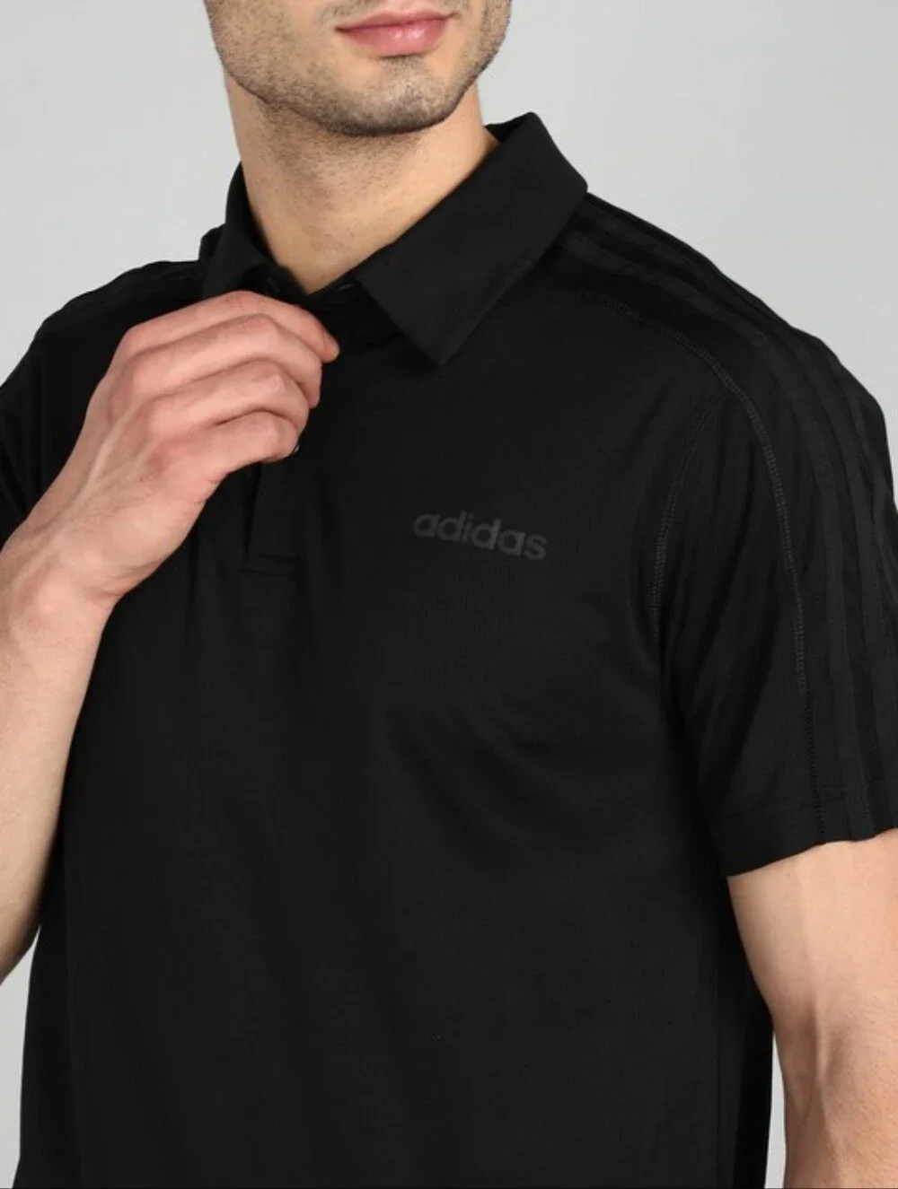 Adidas Design 2 Move 3-Stripes Lightweight Training Golf Polo Shirt Black